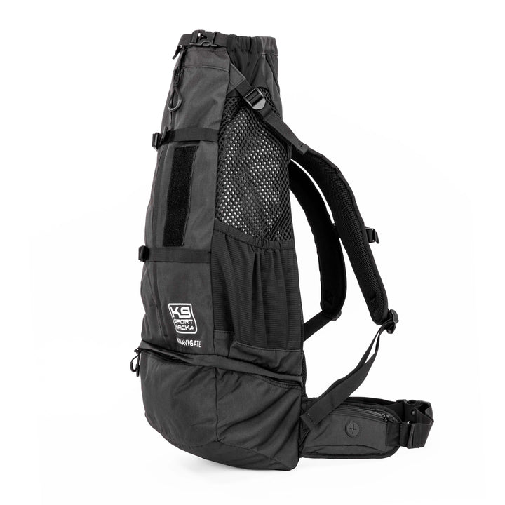 Knavigate - Advanced Dog Carrier with Internal Frame & Hip Belt, Black