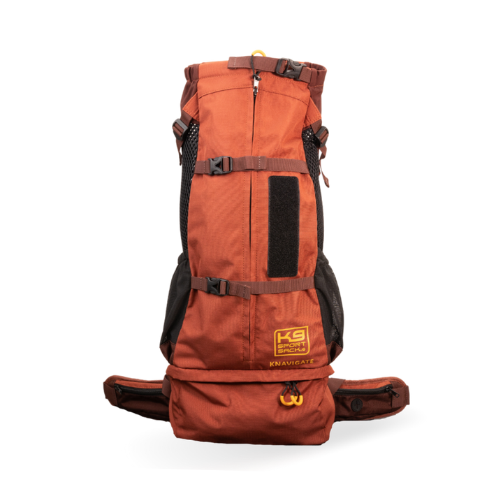 Knavigate- Advanced Dog Carrier with Internal Frame & Hip Belt  -  Red