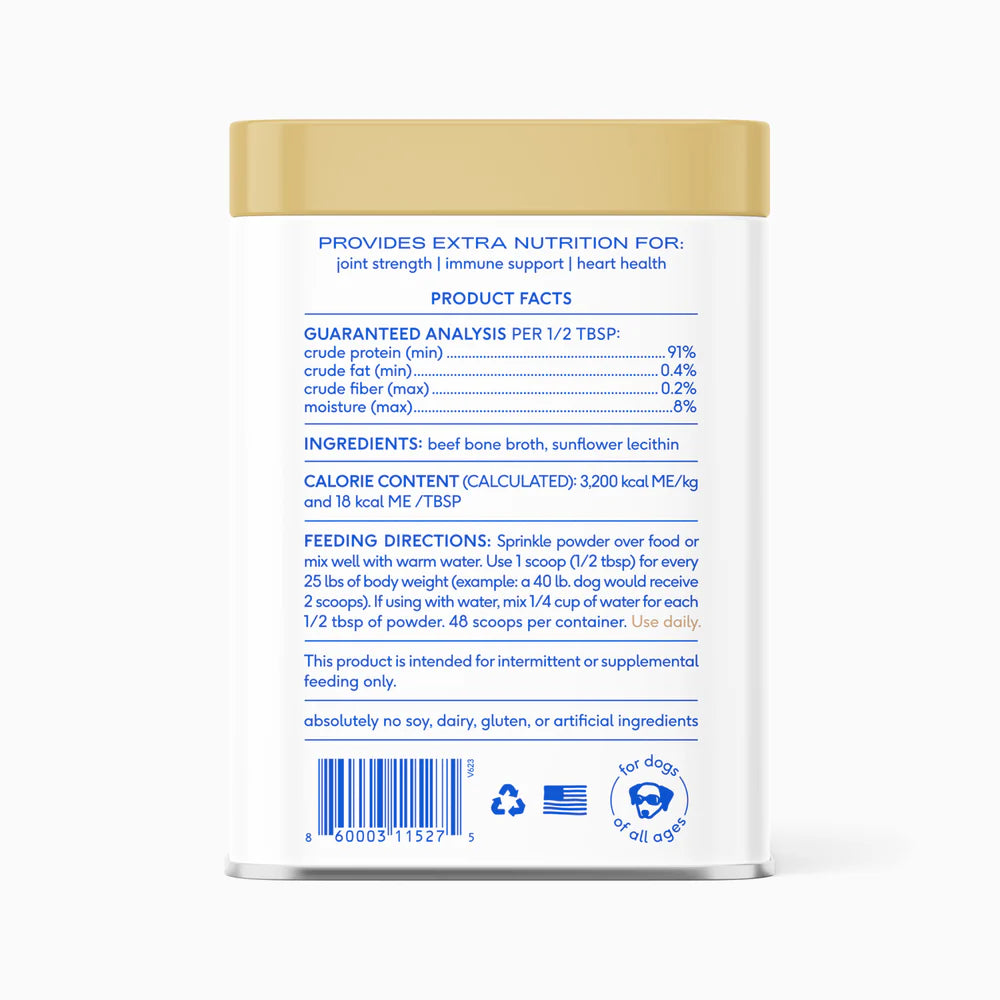 Beef Bone Broth - A healthy savory beef topper for picky eaters