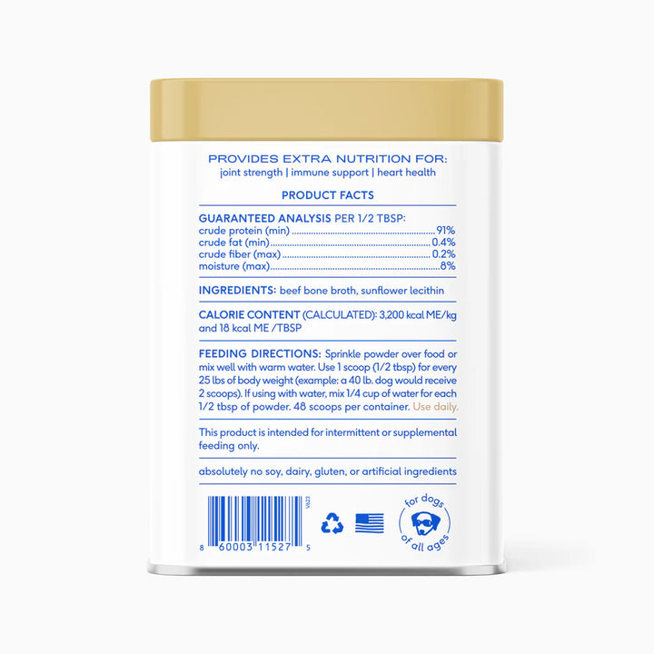 Beef Bone Broth - A healthy savory beef topper for picky eaters