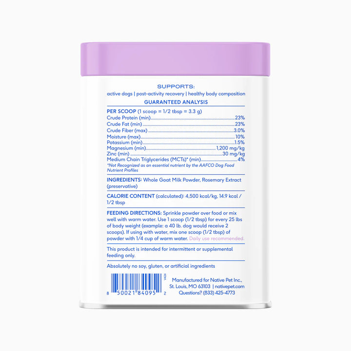 Goat Milk - Fuels active pups + promotes recovery