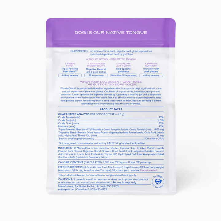 WonderGland Anal gland pumpkin fiber Digestive by Native pet