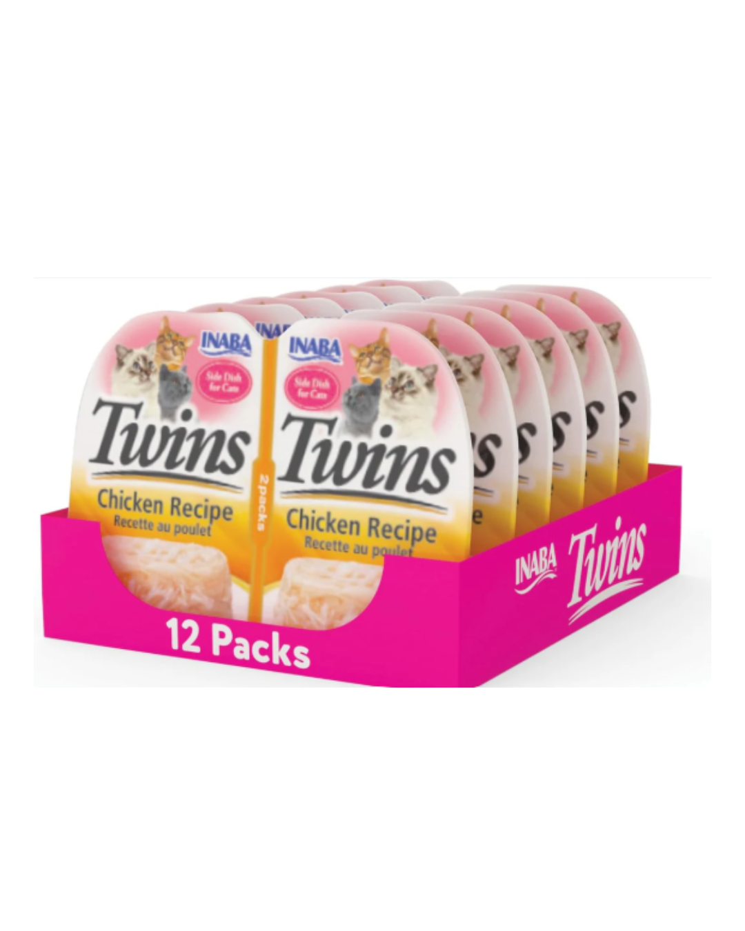 INABA Twins Cat Treats, Grain-Free Chicken & Broth Gelee Cups (12 x 1.23 oz)
