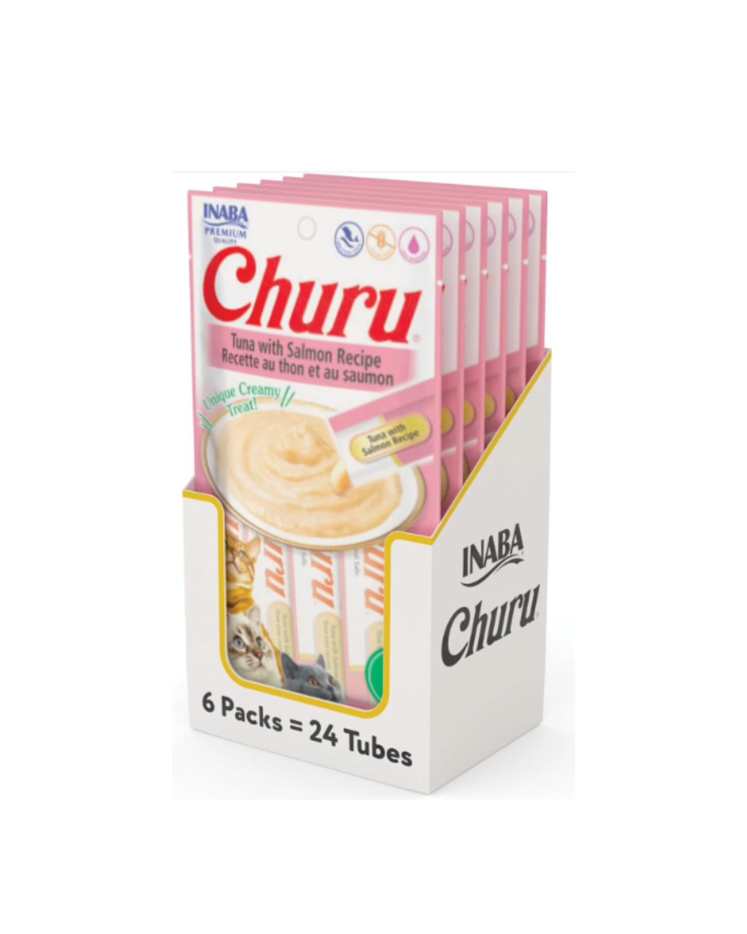 INABA Churu Tuna with Salmon Recipe Lickable Creamy Purée Cat Treats