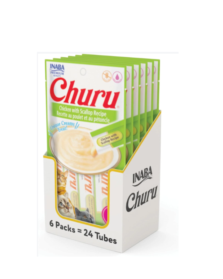 Inaba Churu Grain-Free Puree Chicken with Scallop Flavour Cat Treats