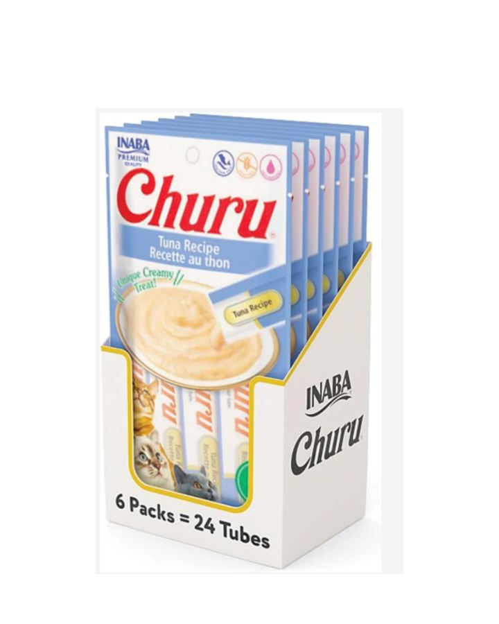 INABA Churu Cat Treats, Grain-Free Creamy Puree, Tuna