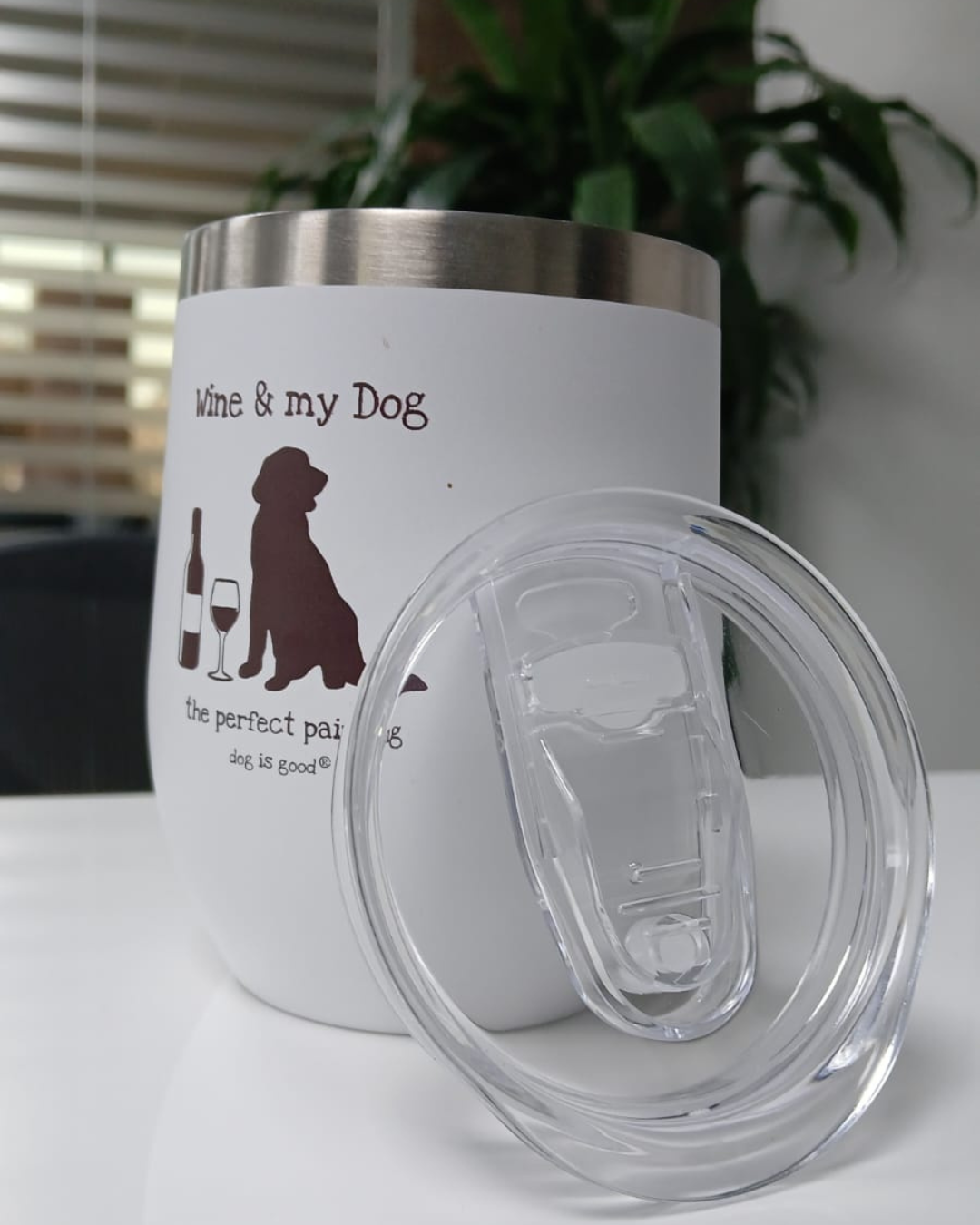 Stainless Steel Tumbler (Wine and my dog)