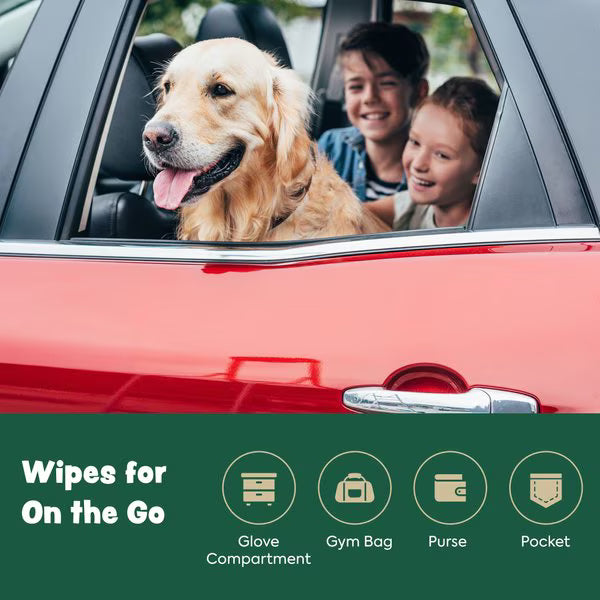 Bark & Clean Bamboo Wipes with Aloe, Shea Butter & Coconut Oil Light Lavender Scent Dog & Cat Grooming Wipes