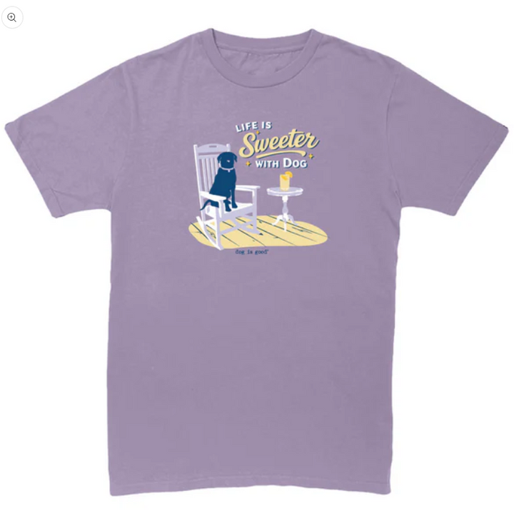 T-shirt: Life is Sweeter with Dog (Lavender)