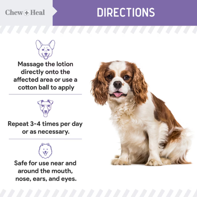 Chew + Heal Antimicrobial Hot Spots & Skin Infection Hypochlorous Acid Lotion for Dogs & Cats Wound Care