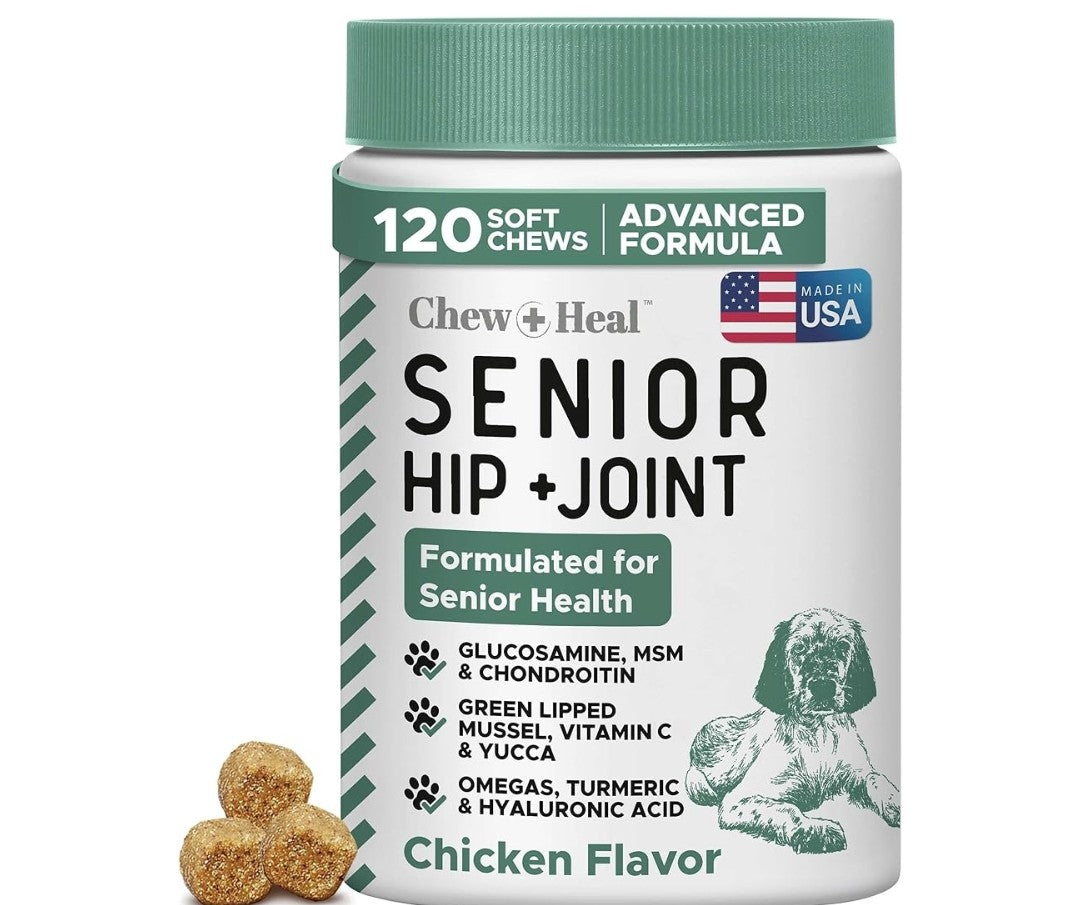 Chew + Heal Senior Hip & Joint Dog Supplement, 60 count