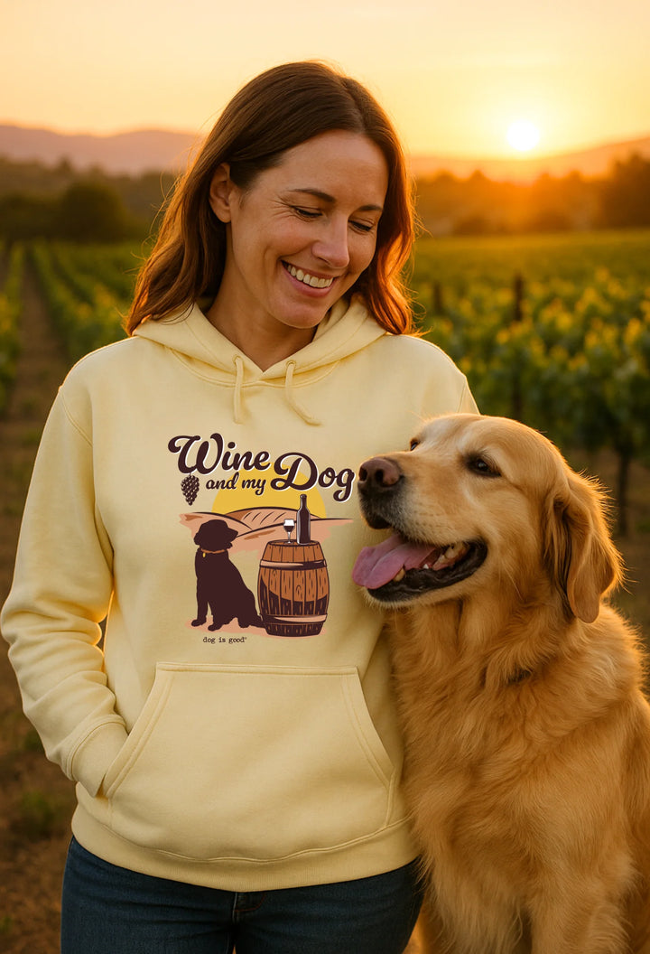 Hoodie: Wine & My Dog (Yellow Cream)